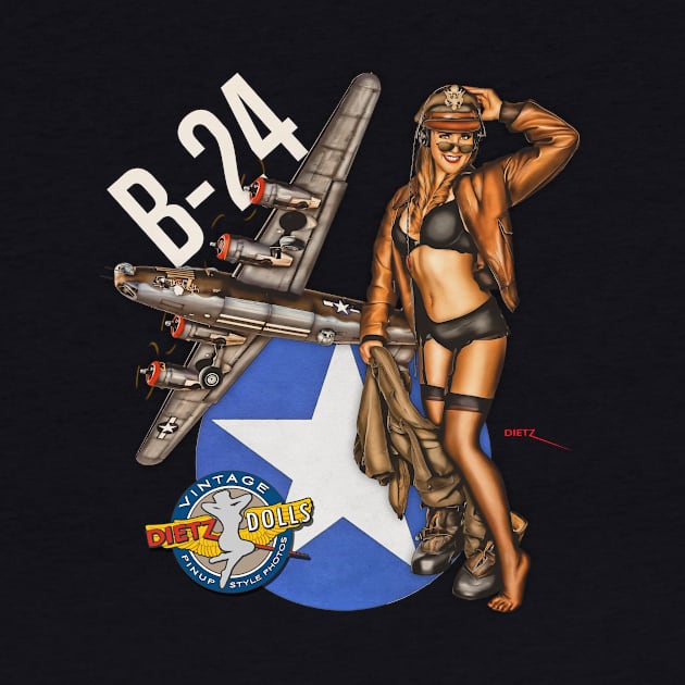 B-24 Liberator Classic Retro Style Pinup by Vintage Pinups